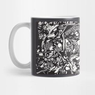 black and white tree pattern Mug